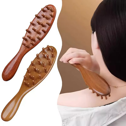 Wooden scalp and body massage comb